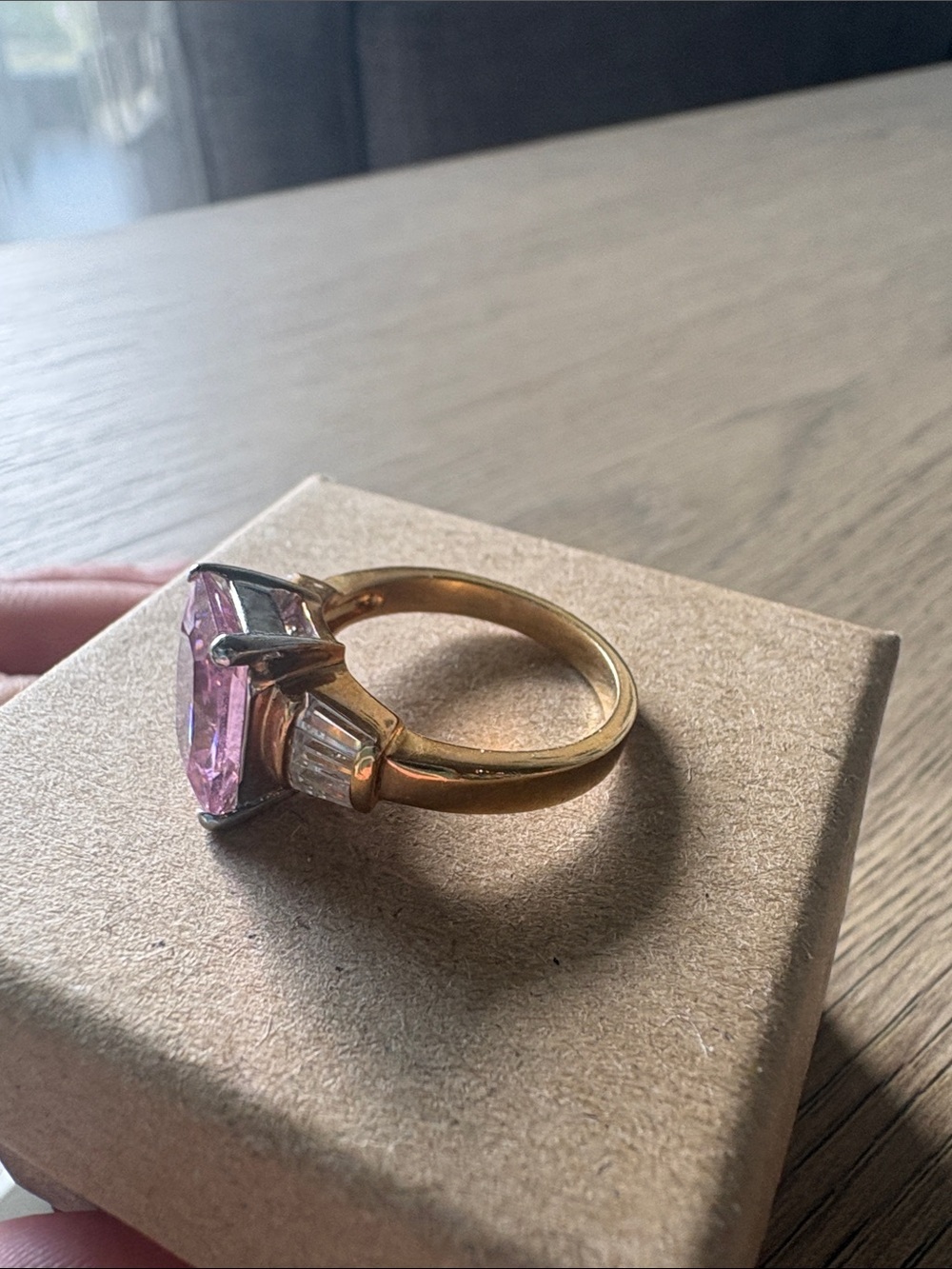 Pink Emerald-Cut Stone Costume Jewelry - Picture 3 of 5